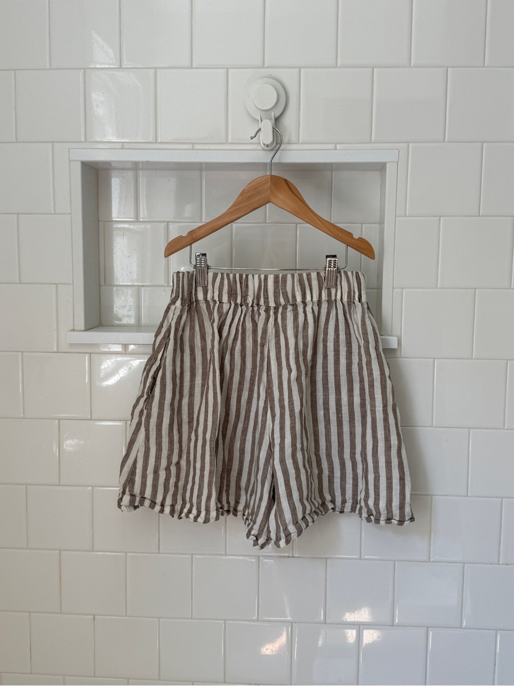 Linenfox Kim Cacao Striped Shorts Xsmall